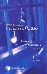 Cover of: Smith & Hogan criminal law by Smith, J. C.