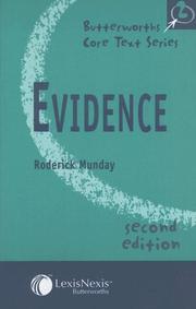 Cover of: Evidence (Butterworths Core Text)
