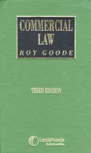 Cover of: Commercial law | Royston Miles Goode