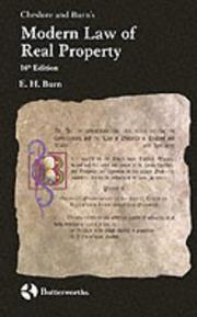 Cover of: Cheshire and Burn's Modern Law of Real Property