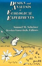 Cover of: Design and Analysis of Ecological Experiments
