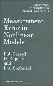 Cover of: Measurement Error in Nonlinear Models