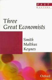 Cover of: Three great economists