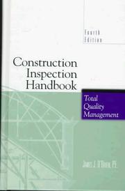 Cover of: Construction inspection handbook by James Jerome O'Brien