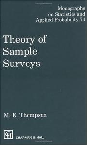 Cover of: Theory of Sample Surveys (Monographs on Statistics & Applied Probability No. 74)