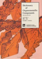 Cover of: Dictionary of Organometallic Compounds