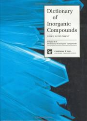 Cover of: Dictionary of Inorganic Compounds, Volume 8, Supplement 3