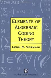 Cover of: Elements of Algebraic Coding Theory