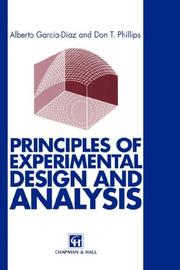 Principles of experimental design and analysis by Alberto Garcia-Diaz, A. Garcia-Diaz, D.T. Phillips