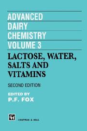 Cover of: Advanced Dairy Chemistry, Volume 3 by Patrick F. Fox