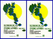 Cover of: Ecological Indicators (Vols. 1 & 2. Reprinted 1995.)