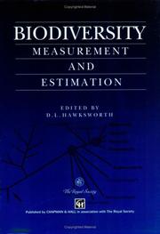 Cover of: Biodiversity: Measurement and Estimation
