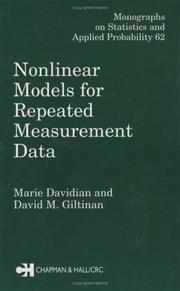 Cover of: Nonlinear models for repeated measurement data by Marie Davidian