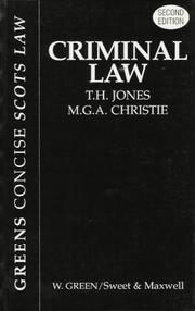 Cover of: Criminal Law (Greens Concise Scots Law)