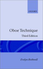 Cover of: Oboe technique by Evelyn Rothwell