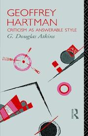Cover of: Geoffrey Hartman: criticism as answerable style