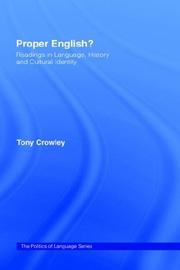 Cover of: Proper English? by Tony Crowley
