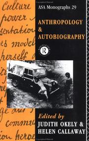 Cover of: Anthropology and autobiography