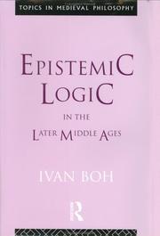 Cover of: Epistemic logic in the later Middle Ages