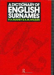 A dictionary of English surnames by Percy H. Reaney