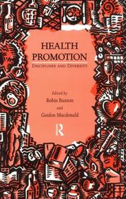 Cover of: Health promotion by edited by Robin Bunton and Gordon Macdonald.