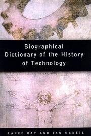 Cover of: Biographical dictionary of the history of technology