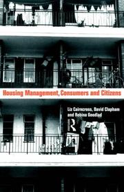 Cover of: Housing management, consumers, and citizens