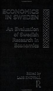 Cover of: Economics in Sweden: an evaluation of Swedish research in economics