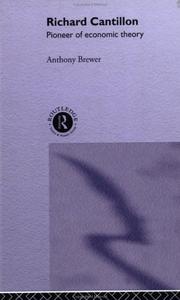Cover of: Richard Cantillon by Brewer, Anthony