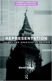 Cover of: Representation: theory and practice in Britain