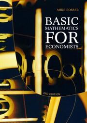 Cover of: Basic mathematics for economists by M. J. Rosser
