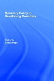 Cover of: Monetary policy in developing countries