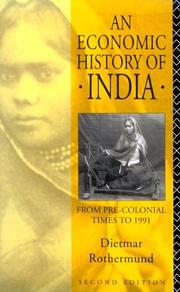 Cover of: An economic history of India by Dietmar Rothermund