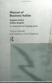 Cover of: The Manual of Business Italian by Vincent Edwards