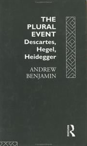Cover of: The plural event by Andrew E. Benjamin