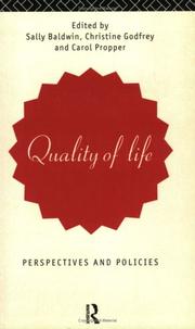 Cover of: Quality of life: perspectives and policies