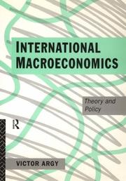 Cover of: International macroeconomics by Victor E. Argy