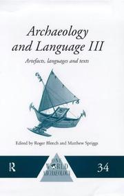 Cover of: Archaeology and Language III by Roger Blench