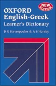 Cover of: Oxford English-Greek Learner's Dictionary by D. N. Stavropoulos