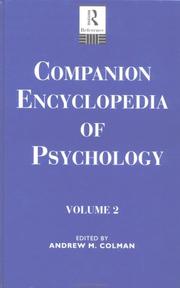 Cover of: Companion encyclopedia of psychology