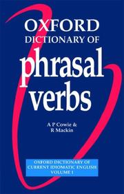 Cover of: Oxford Dictionary of Phrasal Verbs by A. P. Cowie