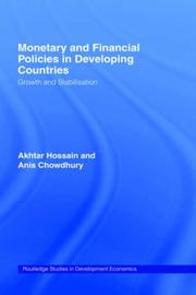 Cover of: Monetary and Financial Policies in Developing Countries: Growth and Stabilization (Routledge Studies in Development Economics, 2)