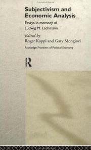 Cover of: Subjectivism and economic analysis by edited by Roger Koppl and Gary Mongiovi.