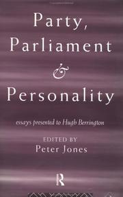 Cover of: Party, Parliament, and personality