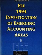 Cover of: FEE Investigation of Emerging Areas in European Accounting