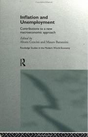 Cover of: Inflation and Unemployment by Alvaro Cencini