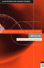 Cover of: Quantitative data analysis with minitab: a guide for social scientists