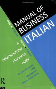 Cover of: Manual of business Italian by Vincent Edwards