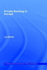 Cover of: Private banking in Europe