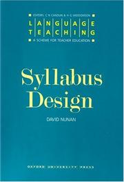 Syllabus Design (Language Teaching, a Scheme for Teacher Education) by David Nunan
